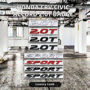 Para CRV 10.ª generación, Civic, Accord, emblema trasero metálico dividido, modificación con adhesivo 2.0T SPORT ST-0066, tipo adhesivo, de un solo uso - Product Image 2