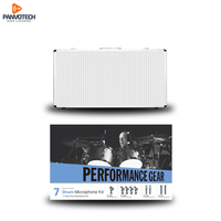 Kit de microphones de batterie dynamiques filaires cardioïdes professionnels PMK-7B 7 pièces en métal pour instruments de musique, studio et scène