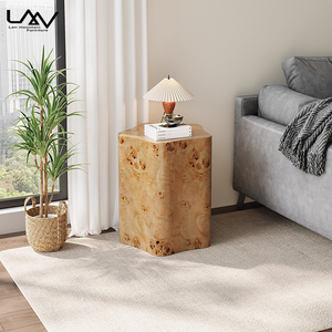 Estilo de diseñador Villa Sala de estar Accent Sofá Mesa auxiliar Dormitorio de hotel Muebles de mesa de esquina de lujo de madera - Product Image 1