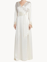Guixiu Femmes Kimono Robes Satin Léger Long Robe Tissage Peignoir Doux Vêtements De Nuit Col V Dames Loungewear