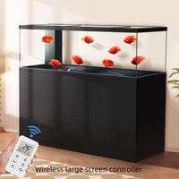 Aquarium avec pompes à eau, 100 gallons, verre ultra-blanc, aquarium pour poissons dragons, filtre intégré, contrôleur intelligent
