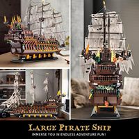 Modèle du Flying Dutchman, ensemble de blocs en plastique ABS éducatif à construire soi-même, jouet de construction pour enfants, kit de construction sur le thème du transport