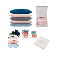 Ensemble cadeau de luxe en soie avec chouchous pour cheveux, taies d'oreiller et masques de sommeil - 100% Soie de mûrier 6A - Pour usage domestique