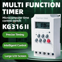 Temporizador Digital Programable de Riel DIN y Montaje en Pared, 30A 220V, Controlador Electrónico de Tiempo Digital