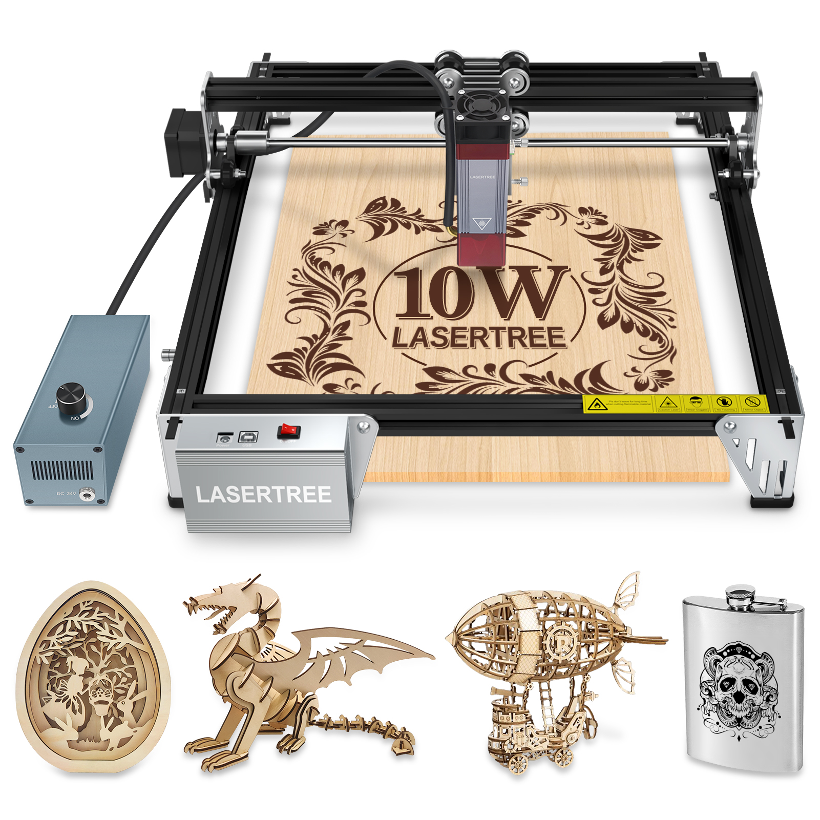 LASER TREE New Style K1 MINI 10W Diode Laser Engraving Machine Cutter Machine for Wood Metal Dark Acrylic Glass Laser Marking