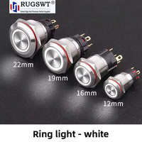 Interrupteur à bouton-poussoir LATCHING 16mm/19mm/22mm, étanche, avec borne à broches et connecteur rapide