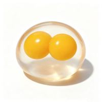 Mainan Telur Lentur Anti-Stres dari Karet Termoplastik Transparan yang Mirip Asli; Telur Dua Kuning untuk Melepas Stres; Desain Lambat Mengembang