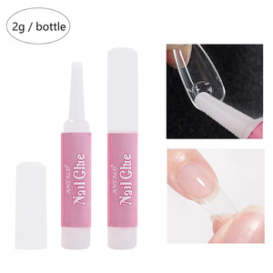 Lot de 10 faux ongles à presser avec colle forte, mini poudre adhésive 2g, kit de colle imperméable pour décoration d'ongles artificiels - Product Image 2