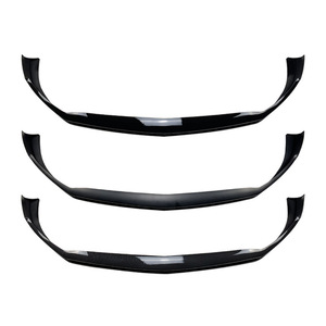 Mercedes-Benz A-Class W177 A180 A200 A35 2018-2022 Front <b>Splitter</b> <b>Lip</b> Carbon Fiber Texture Piano Black Matte Black PP - Product Image 2