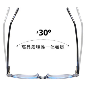 Gafas anti luz azul TR87220 con montura TR90 de marco completo y bloques de color para un estilo moderno. - Product Image 2