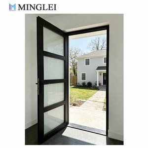 <span class=keywords><strong>Porte</strong></span> <span class=keywords><strong>d</strong></span>'<span class=keywords><strong>entrée</strong></span> à battant en aluminium à rupture de pont thermique certifiée NFRC, <span class=keywords><strong>triple</strong></span> <span class=keywords><strong>vitrage</strong></span>, isolée Low-E, pour extérieur de maison - Product Image 6