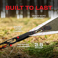 Bâche de camping 12x10FT légère, écologique, durable, portable, résistante aux UV, pour toutes les saisons, pour hamac de survie, 100%