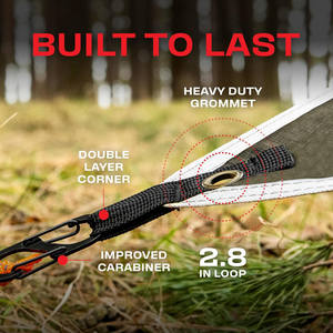 Rain Fly 12x10FT Lightweight Portable UV-Resistant Four-Season Survival Camping <b>Tarp</b> 100% Waterproof Makes Great Backpacking - Product Image 5