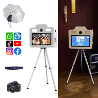 Tripod Aluminium Trendi untuk Photo Booth Anti Gores, Kompatibel dengan Printer DNP HiTi, Layar Sentuh 21.5 inci, Photobooth Pesta