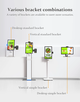 15.6" LED Touch Screen Self Service Ordering Kiosk Metal Case Floor-Standing for Supermarkets Hotels Checkout/Guidance