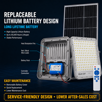 Projecteurs solaires LED rechargeables pour extérieur, télécommandés, de 60W à 300W, avec garantie de 2 ans, pour stades de baseball et sports