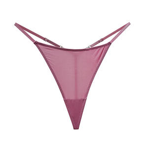 Culottes string sexy pour femmes, taille basse, tricotées, effet push-up, tentation, boyshorts, logo personnalisable ODM, spandex/nylon, sans couture - Product Image 5