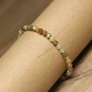 New 4mm Green Garnet <strong>Beaded</strong> <strong>Bracelet</strong> for Women Natural Gemstone Tsavorite Adjustable Healing Crystal Dainty Stone <strong>Bracelet</strong> - Product Image 2