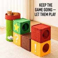 Tunnel pour chat en feutre 6 en 1, nid douillet, cachette sécurisée pour chat, boîte de sécurité confortable, lit pour chat, jouet interactif pour chat, toutes saisons