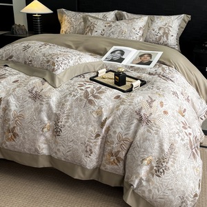 Ensemble <span class=keywords><strong>de</strong></span> couette quatre pièces en coton brossé, style rétro américain, résistant à l'<span class=keywords><strong>eau</strong></span>, <span class=keywords><strong>pour</strong></span> un confort optimal, collection automne-hiver, luxe léger - Product Image 1