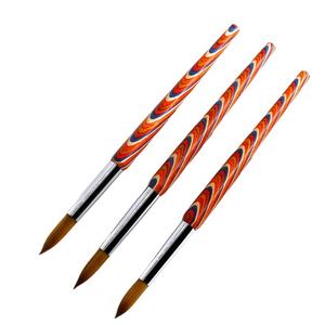 Pincel acrílico Kolinsky <span class=keywords><strong>con</strong></span> mango de patrón de madera, pluma de cristal de cabeza redonda <span class=keywords><strong>con</strong></span> caja, cepillo 3D para flor tallada, novedad de <span class=keywords><strong>2022</strong></span> - Product Image 1