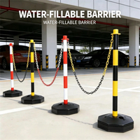 Poteau de sécurité réfléchissant en plastique PU rempli d'eau, prix usine, pour allée et parking