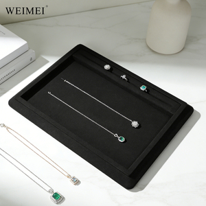 WEIMEI Bandeja de Exhibición de Joyería de Lujo, Totalmente Negra, de Terciopelo Suave, Profesional, para Collares, Anillos y Aretes, para Mostrador de Tienda - Product Image 4