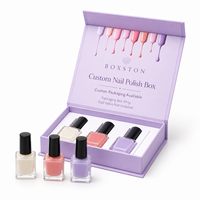 Boîte de rangement pour vernis à ongles pliable magnétique imperméable avec logo personnalisé, poignée, papier enduit, emballage cadeau cosmétique en forme de livre