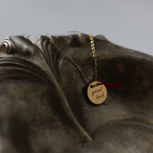 G4089 Chinese Red Rope Love Knot Stainless Steel Coin Pendant Necklace Good Luck Necklace Engrave <strong>Jewelry</strong> Amulet <strong>Lucky</strong> Gift - Product Image 2