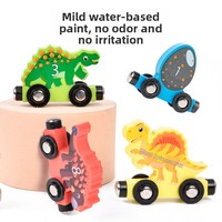 Jouet de puzzle en bois pour enfants, mini-train numérique magnétique dinosaure, 10 blocs de construction en bois colorés, jouet éducatif