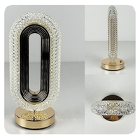 NOUVEAU Lampes de table en cristal doré Ovale Decblackve Lampes de bureau pour le salon Chambre à coucher Bedsidemodernng Room Romantic Lustre Fixtures