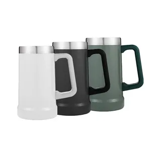 Stainless Steel Beer <b>Mug</b> with Handle 24 Oz <b>Double</b> <b>Walled</b> Vacuum Insulated Beer <b>Mug</b> Shatterproof and Spill - Product Image 6