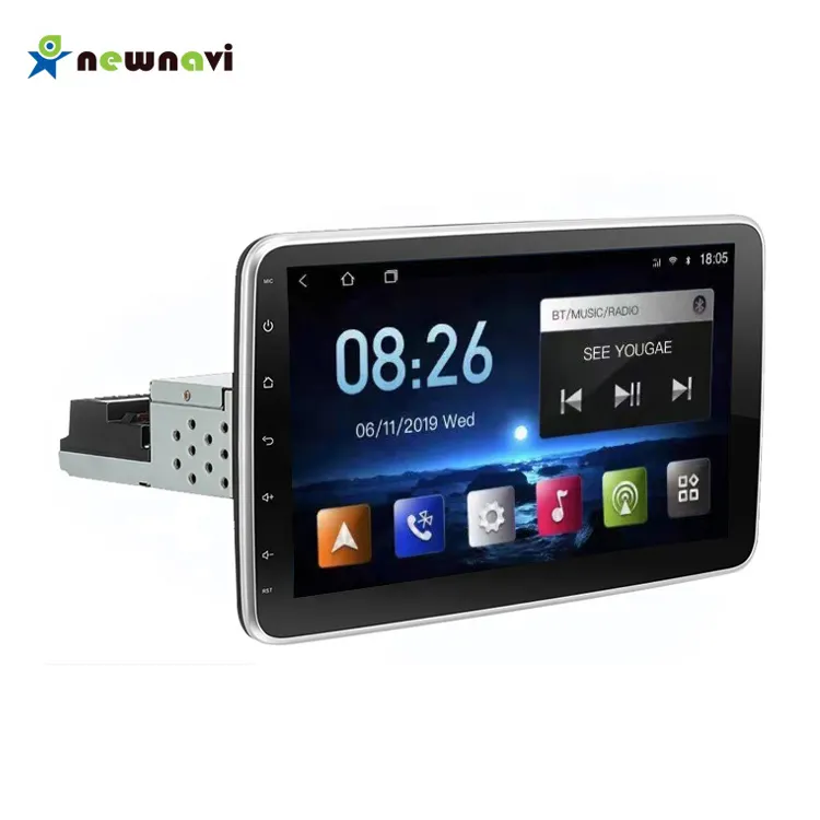 Newnavi 10,1''360 grados gira la pantalla del coche estereo doble din single din gps navegacion Android 11 carplay universal