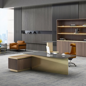 Best Price Modern Marble Office <b>Desks</b> Set Simple Fashion Extendable Melamine Plywood Home Villa <b>Study</b> Metal MFC Modular School - Product Image 4