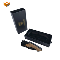 Boîte cadeau en papier kraft recyclable rigide avec tiroir coulissant, impression personnalisée du logo, pour couteau pliant, vente en gros