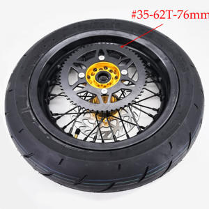 Ruota Super Motor da 12 Pollici 2.50-12 con Cerchio Anteriore, Pneumatico Stradale 90/90-12 e Ruota Posteriore 3.00-12 120/70-12, <span class=keywords><strong>Mozzo</strong></span> in Alluminio CNC - Product Image 3