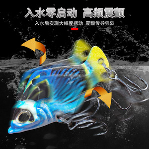 Leurre Vibra 3D avec revêtement UV, lumière bleue, en alliage de zinc, appât artificiel pour la pêche au bar - Product Image 5