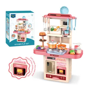 Jogo de cozinha infantil de brinquedo, пластик oyuncak mutfak juguetes de cocina, infantil, кухни de в форме ожерелья jouet pour enfant