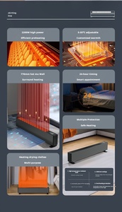 1/1 2m Điện Ốp chân tường dòng nóng 1800/2200W yên tĩnh đối lưu điện ván chân tường nóng với điều chỉnh nhiệt - Product Image 4