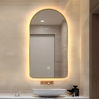 Espejo de Baño LED Inteligente Moderno con Forma de Arco, Sin Marco, Opciones de Tamaño Disponibles para Baño