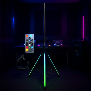 D0100H5X9FX RGB LED <b>Speaker</b> <b>Stand</b> Tripod <b>Floor</b> Mount Adjustable For DJ Studio Metal With Remote Control - Product Image 2