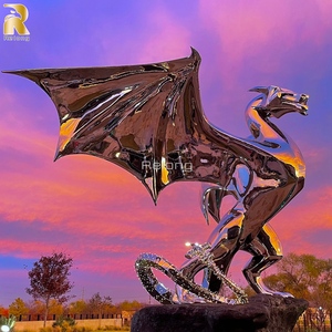 Large Size Outdoor Garden Park Decor Metal Stainless Steel Mirror <strong>Dragon</strong> <strong>Ball</strong> <strong>Statue</strong> Sculpture - Product Image 3