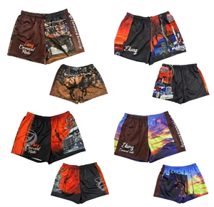 Pur personnalisé australien Footy Shorts unisexe poches Zip hommes <span class=keywords><strong>Rugby</strong></span> Shorts 5 pouces Gym entraînement plage piscine décontracté Football <span class=keywords><strong>court</strong></span> - Product Image 2