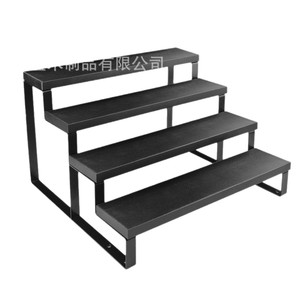 Estante de Escritorio de 4 Niveles, Combinación de Hierro y Madera, Color Negro, Marrón, Blanco, Marrón Vintage, para Maquillaje, Hecho en China - Product Image 1