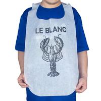 Tablier non tissé blanc imperméable personnalisé Offre Spéciale bavoirs jetables de homard de restaurant pour adultes