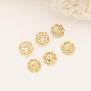 ใหม่ถุงทอง18K สีสูงทองแดงชุบทองแท้ดอกไม้กลวงยืน DIY ลูกปัด spacer สร้อยข้อมือลูกปัดเครื่องประดับลูกปัดทำ - Product Image 2