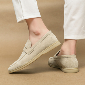 Mocasines informales <span class=keywords><strong>de</strong></span> piel auténtica para <span class=keywords><strong>hombre</strong></span>, talla grande 38-46, <span class=keywords><strong>zapatos</strong></span> <span class=keywords><strong>de</strong></span> vestir planos sin cordones a la moda con cierre sin cordones para invierno - Product Image 2