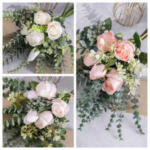 ช่อดอกกุหลาบประดิษฐ์ CallaFloral สีชมพูพีช งานแฮนด์เมด สำหรับตกแต่งงานแต่งงาน รุ่น 1053 - Product Image 3
