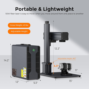 50 Wát sợi Máy khắc laser 110x110 Mét kim loại cầm tay đánh dấu cho vàng trang sức nhựa da thủ công cắt & khắc - Product Image 2