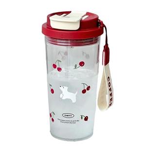 Tasse <span class=keywords><strong>à</strong></span> paille jetable d'été mignonne pour fille avec chiot <span class=keywords><strong>cerise</strong></span> Tasse <span class=keywords><strong>à</strong></span> <span class=keywords><strong>eau</strong></span> en plastique portable pratique pour <span class=keywords><strong>l</strong></span>'<span class=keywords><strong>eau</strong></span> bouillante - Product Image 6